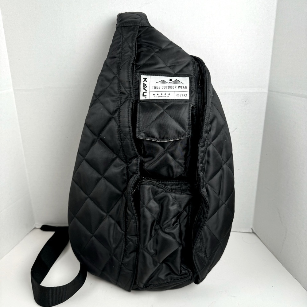 Kavu Rope Sling Black Water Resistant Multi Pocket Bag